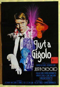 s328 JUST A GIGOLO English one-sheet movie poster '79 formal David Bowie!