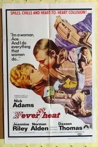 s226 FEVER HEAT one-sheet movie poster '68 stock car racing!