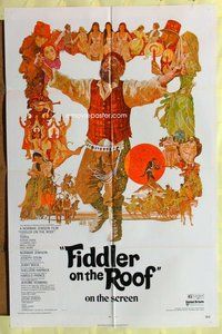 s227 FIDDLER ON THE ROOF one-sheet movie poster '72 Topol, Molly Picon