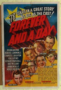 s234 FOREVER & A DAY one-sheet movie poster '43 Merle Oberon + 77 others!