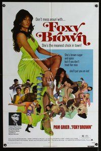 s236 FOXY BROWN one-sheet movie poster '74 sexy Pam Grier, blaxploitation!