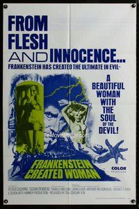 s239 FRANKENSTEIN CREATED WOMAN one-sheet movie poster '67 Peter Cushing