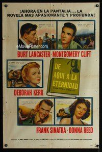 s243 FROM HERE TO ETERNITY Spanish/U.S. one-sheet movie poster '53 Burt Lancaster