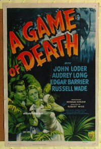 s245 GAME OF DEATH one-sheet movie poster '45 Wise, Most Dangerous Game!