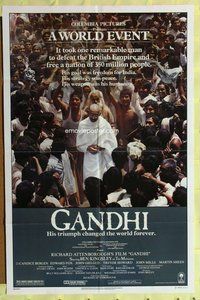 s246 GANDHI one-sheet movie poster '82 Ben Kingsley, Richard Attenborough