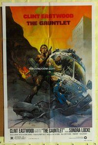 s248 GAUNTLET one-sheet movie poster '77 Eastwood, Frank Frazetta art!