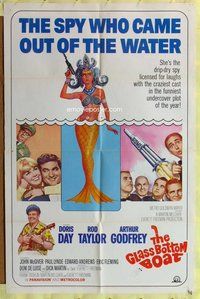 s254 GLASS BOTTOM BOAT one-sheet movie poster '66 sexy mermaid Doris Day!