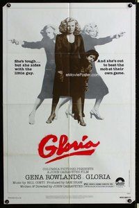 s255 GLORIA one-sheet movie poster '80 John Cassavetes, Gena Rowlands