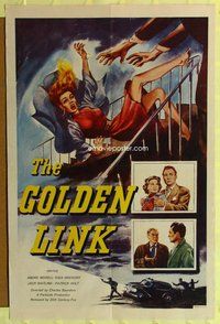 s258 GOLDEN LINK one-sheet movie poster '54 cool girl falling image!