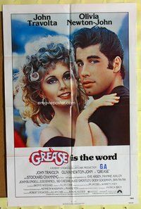 s261 GREASE int'l one-sheet movie poster '78 John Travolta, Newton-John