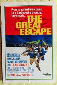 s262 GREAT ESCAPE int'l one-sheet movie poster R70 Steve McQueen, Bronson