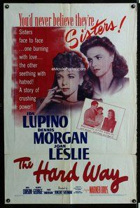 s270 HARD WAY one-sheet movie poster '42 Ida Lupino, Dennis Morgan