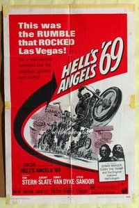 s276 HELL'S ANGELS '69 one-sheet movie poster '69 Las Vegas bikers!