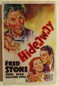 s279 HIDEAWAY one-sheet movie poster '37 Fred Stone, Emma Dunn