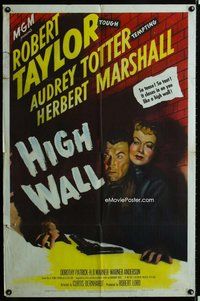 s281 HIGH WALL one-sheet movie poster '48 Robert Taylor, Audrey Totter