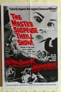 s285 HORROR CHAMBER OF DR FAUSTUS/MANSTER one-sheet movie poster '62