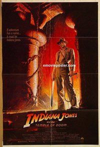 s305 INDIANA JONES & THE TEMPLE OF DOOM one-sheet movie poster '84 Ford
