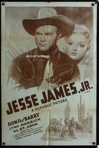s316 JESSE JAMES JR one-sheet movie poster R48 Don Red Barry, Lynn Merrick