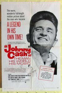 s319 JOHNNY CASH one-sheet movie poster '69 June Carter, country music!