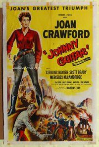 s320 JOHNNY GUITAR one-sheet movie poster '54 Joan Crawford, Nicholas Ray
