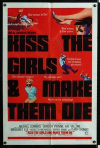 s337 KISS THE GIRLS & MAKE THEM DIE one-sheet movie poster '66 Connors