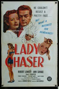 s340 LADY CHASER one-sheet movie poster '46 Robert Lowery, sexy Ann Savage