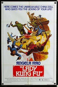 s341 LADY KUNG FU one-sheet movie poster '73 martial arts, Angela Mao