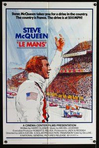 s352 LE MANS one-sheet movie poster '71 Steve McQueen, car racing!