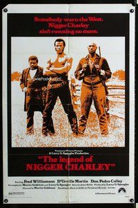 s354 LEGEND OF NIGGER CHARLEY one-sheet movie poster '72 Slave to Outlaw!