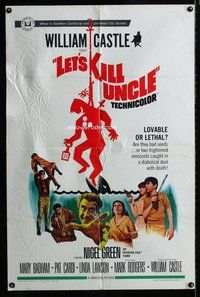 s358 LET'S KILL UNCLE one-sheet movie poster '66 William Castle horror!