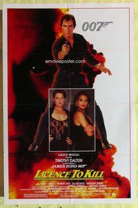 s359 LICENCE TO KILL one-sheet movie poster '89 Timothy Dalton, James Bond