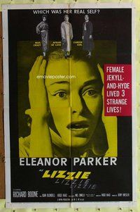 s371 LIZZIE one-sheet movie poster '57 Parker as female Jekyll & Hyde!
