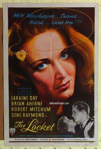 s373 LOCKET one-sheet movie poster '46 pretty Laraine Day, Robert Mitchum