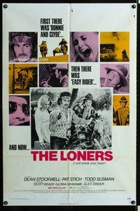 s375 LONERS one-sheet movie poster '72 biker Dean Stockwell breaks hearts!