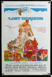 s382 LOST HORIZON one-sheet movie poster '72 great Bob Peak artwork!