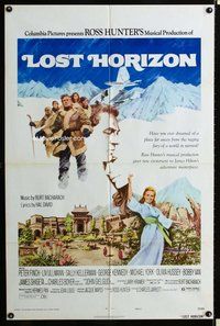 s384 LOST HORIZON style E one-sheet movie poster '72 art!