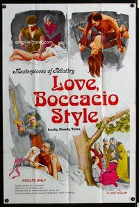 s386 LOVE BOCCACIO STYLE one-sheet movie poster '70s medieval John Holmes!