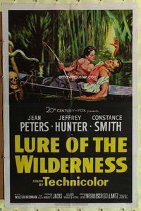s395 LURE OF THE WILDERNESS one-sheet movie poster '52 Jean Peters, Hunter