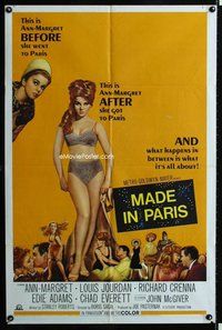 s404 MADE IN PARIS one-sheet movie poster '66 super sexy Ann-Margret!