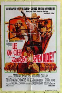 s409 MAGNIFICENT SEVEN RIDE int'l one-sheet movie poster '72 Lee Van Cleef