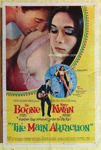 s411 MAIN ATTRACTION one-sheet movie poster '62 Pat Boone, Nancy Kwan