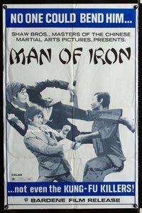s423 MAN OF IRON one-sheet movie poster '72 Shaw Brothers kung fu!