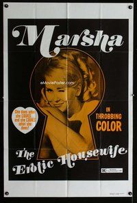 s432 MARSHA THE EROTIC HOUSEWIFE one-sheet movie poster '70 throbbing color
