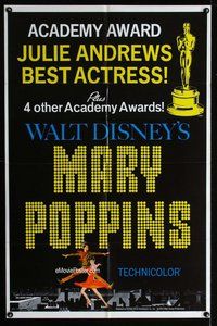 s433 MARY POPPINS style C one-sheet movie poster '65 Julie Andrews, Disney