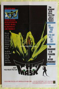 s434 MASK one-sheet movie poster '61 3-D horror, great image!