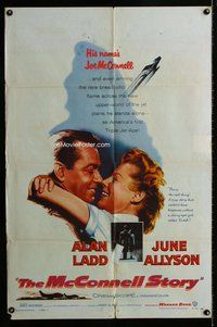 s439 McCONNELL STORY one-sheet movie poster '55 Alan Ladd, June Allyson