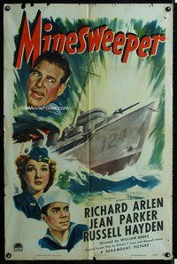 s456 MINESWEEPER one-sheet movie poster '43 Richard Arlen, Jean Parker