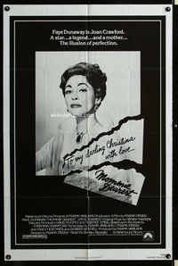 s461 MOMMIE DEAREST one-sheet movie poster '81 Faye Dunaway as Crawford!