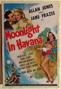 s463 MOONLIGHT IN HAVANA one-sheet movie poster '42 Allan Jones, Frazee