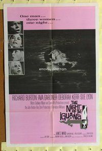 s483 NIGHT OF THE IGUANA one-sheet movie poster '64 Burton, Gardner, Lyon